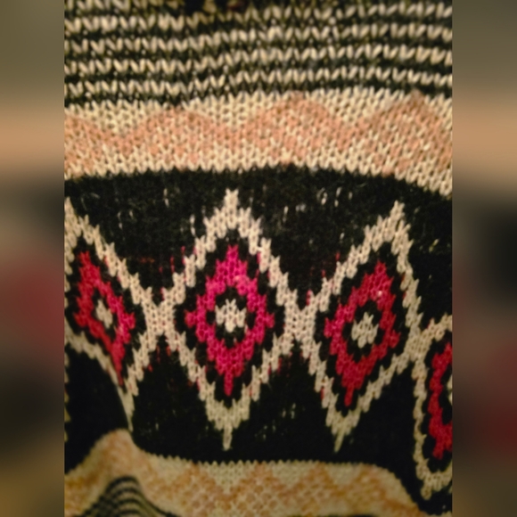 Pink Republic Black and Pink Patterned Open Cardigan Medium - Picture 6 of 6